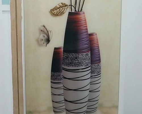上海背景夹花瓶画